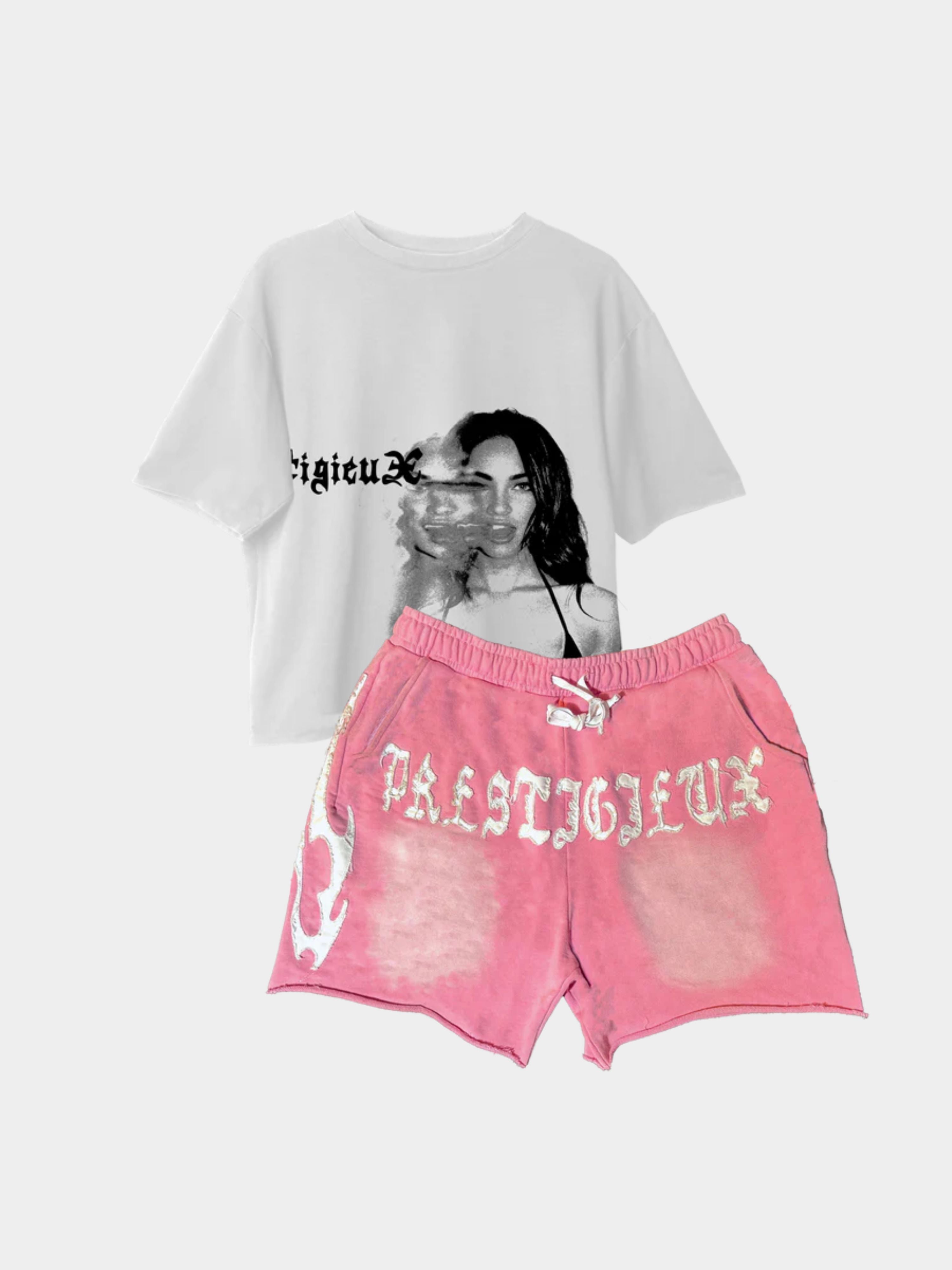 White Shirt & Pink Shorts